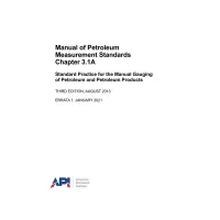 API MPMS Chapter 3.1A (R2018)