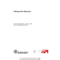 API RP 579-1 / ASME FFS-1:2007