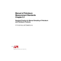 API MPMS Chapter 8.1:2019