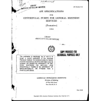 API Standard 610 First Edition 1954
