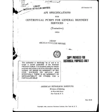 API Standard 610 First Edition 1954