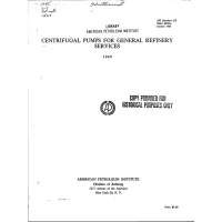 API Std 610 Third Edition