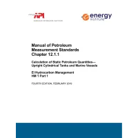 API MPMS Chapter 12.1.1:2018