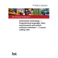 BS PD ISO/IEC TS 17961:2013 BS PD ISO/IEC TS 17961:2013