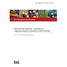 BS PD CEN/TS 17154-1:2019 BS PD CEN/TS 17154-1:2019
