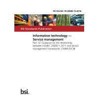 BS PD ISO/IEC TR 20000-12:2016