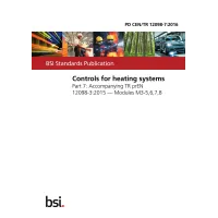 BS PD CEN/TR 12098-7:2016 BS PD CEN/TR 12098-7:2016