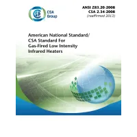CSA ANSI Z83.20-2008/CSA 2.34-2008 (R2013)