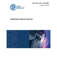 CSA C22.2 NO. 156-M1987 (R2023)