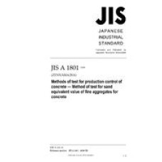 JIS A 1801:2009 JIS A 1801:2009