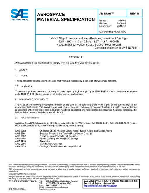 SAE AMS5399D SAE AMS5399D