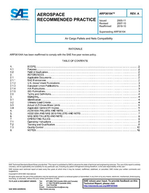 SAE ARP36104A SAE ARP36104A