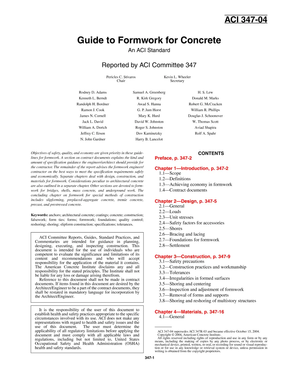 ACI 347-04 ACI 347-04