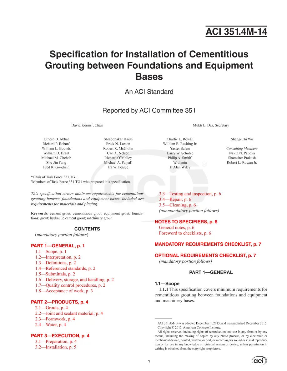ACI 351.4M-14 ACI 351.4M-14