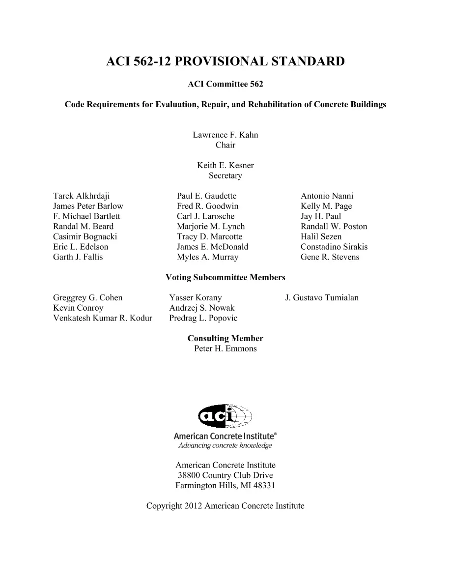 ACI 562-12 ACI 562-12