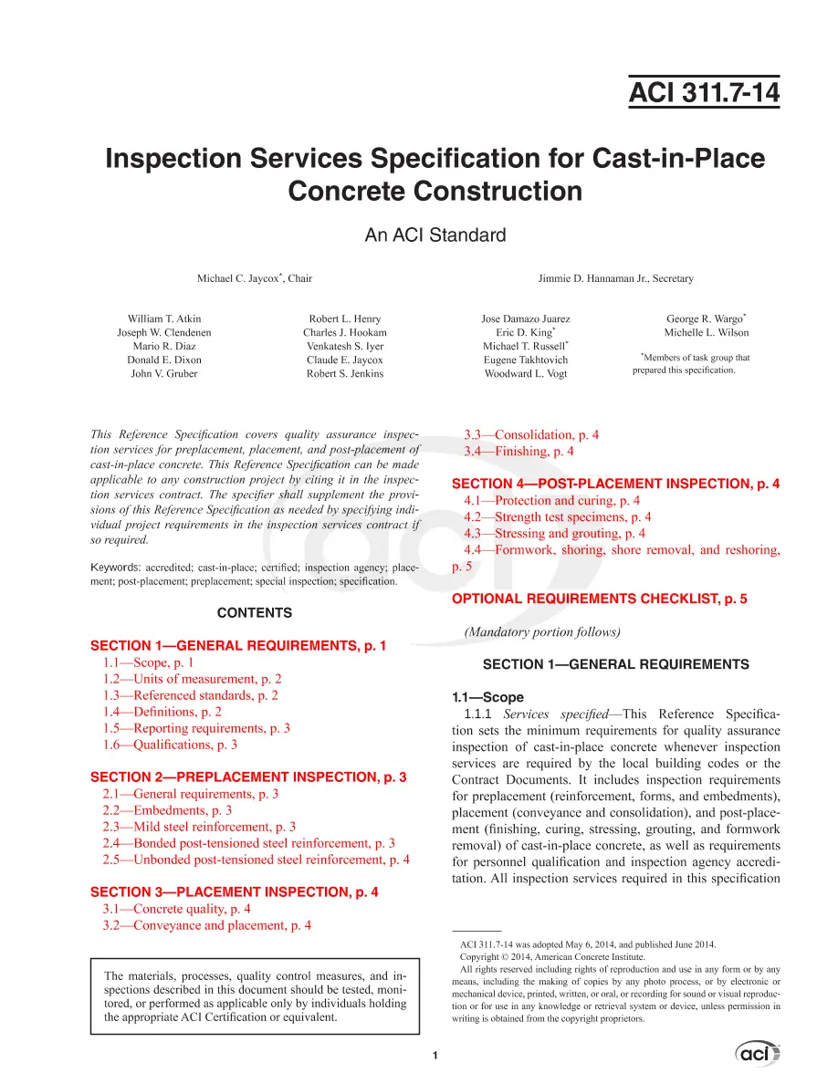 ACI 311.7-14 ACI 311.7-14