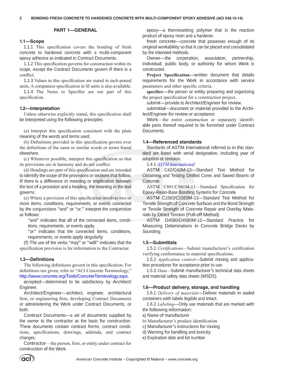 ACI 548.13-14 ACI 548.13-14