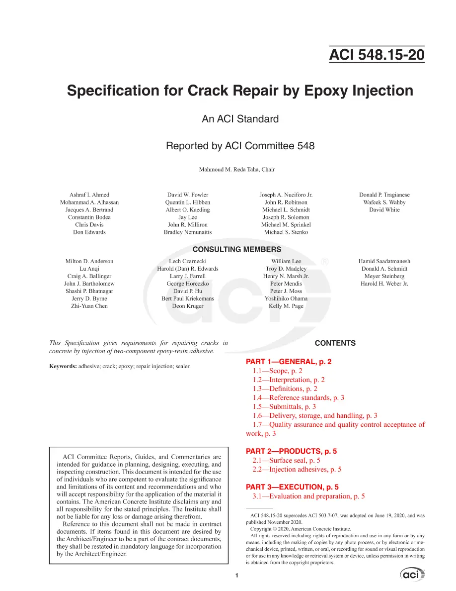 ACI 548.15-20 ACI 548.15-20