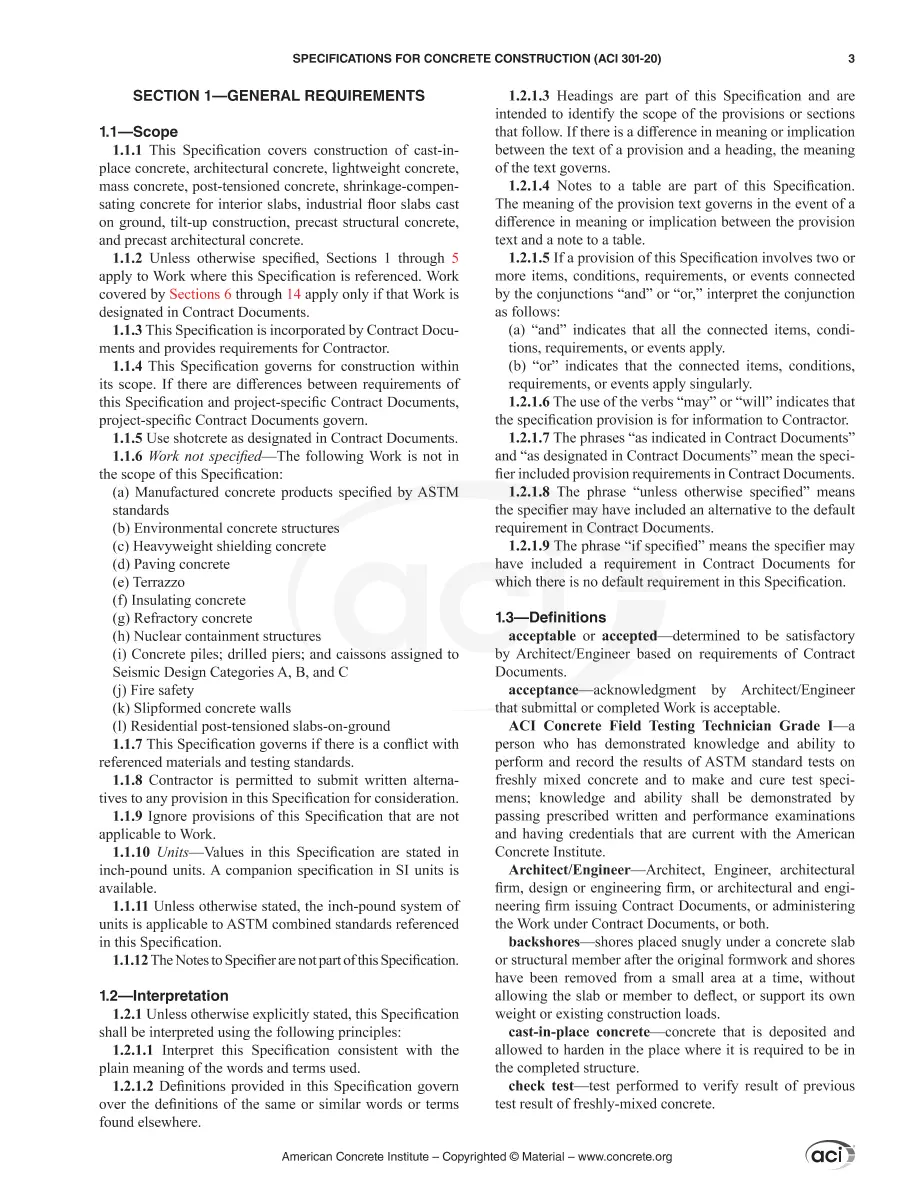 ACI SPEC-301-20 ACI SPEC-301-20