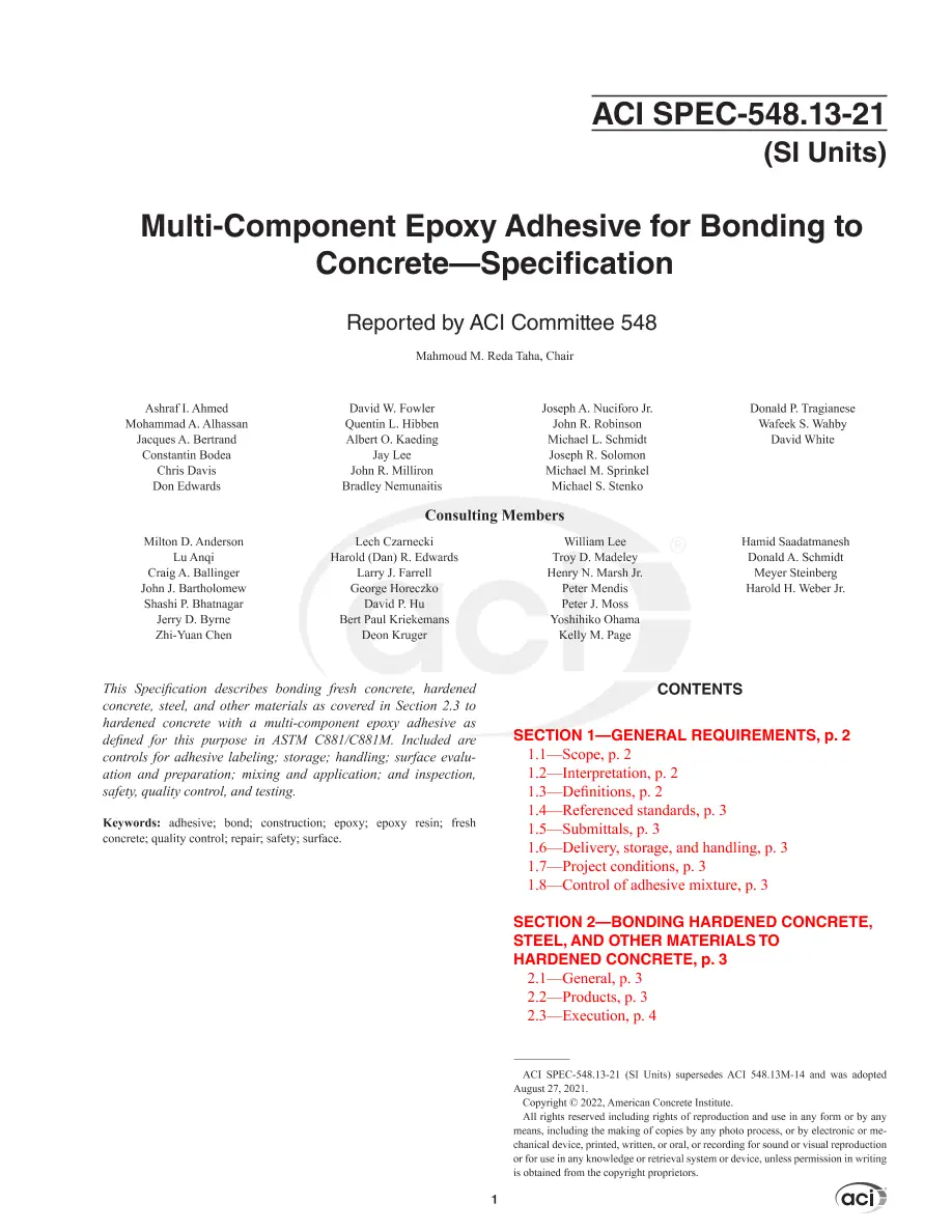 ACI SPEC-548.13M-21 ACI SPEC-548.13M-21