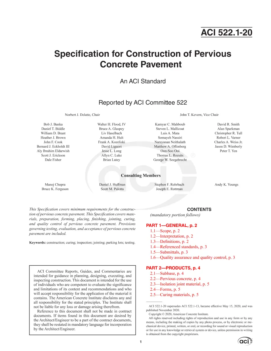 ACI 522.1-20 ACI 522.1-20