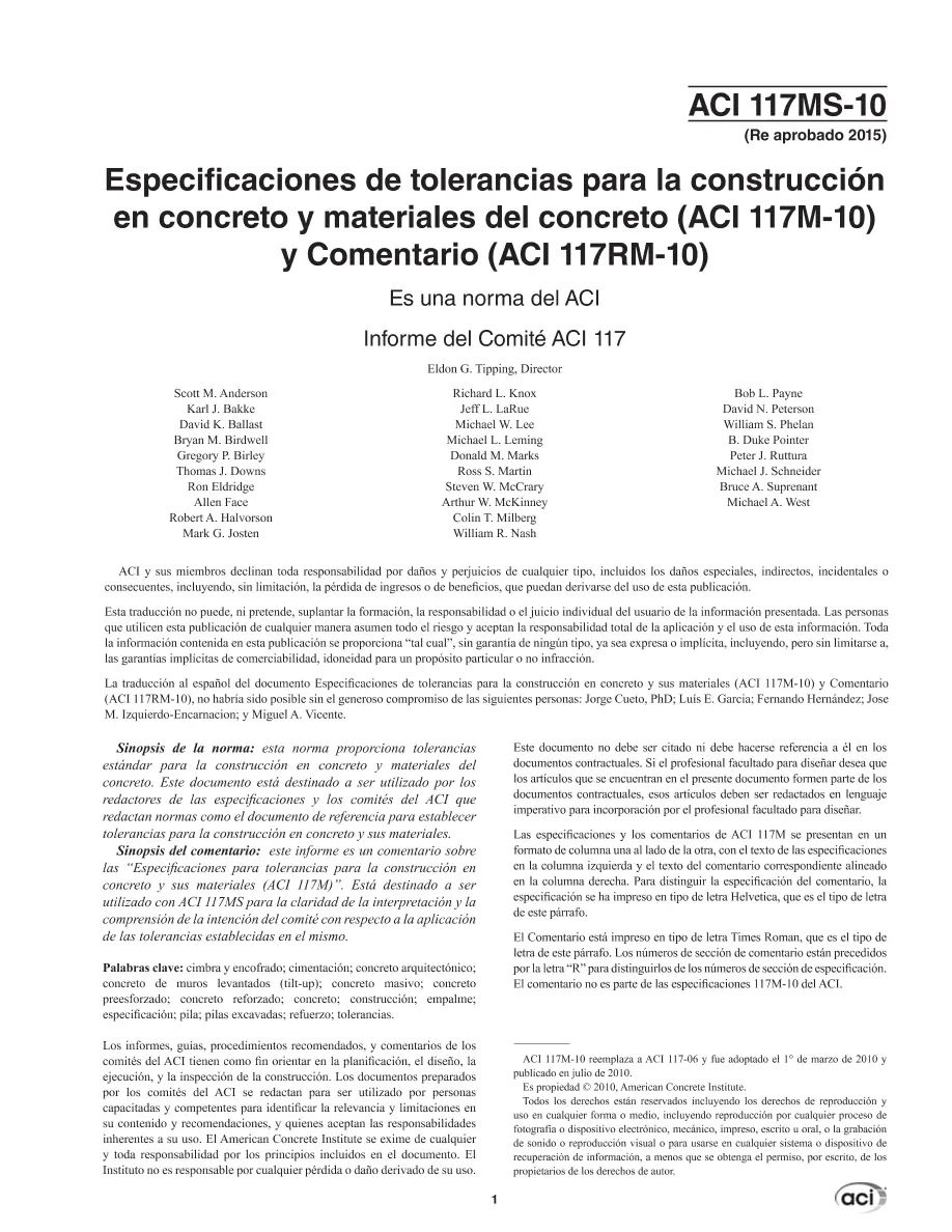 ACI 117MS-10 (R2015) ACI 117MS-10 (R2015)