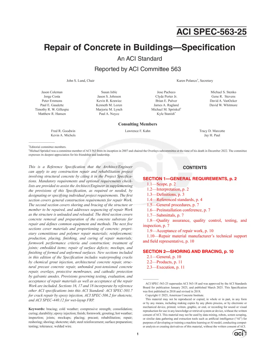 ACI SPEC-563-25 ACI SPEC-563-25
