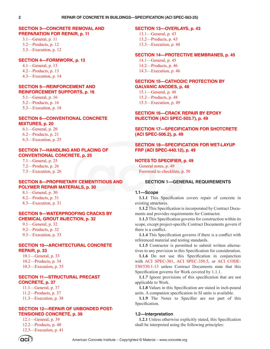 ACI SPEC-563-25 ACI SPEC-563-25