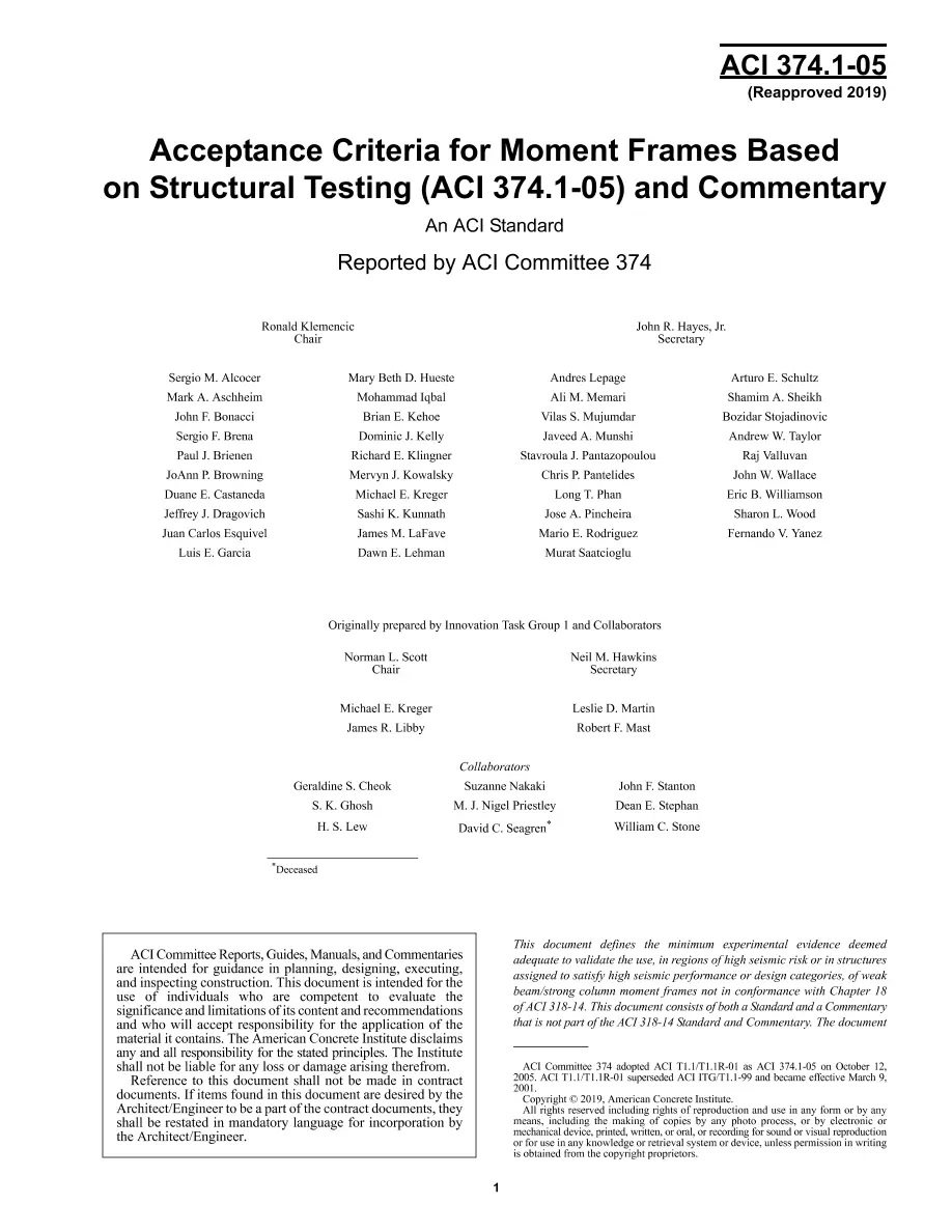 ACI 374.1-05 (19) ACI 374.1-05 (19)