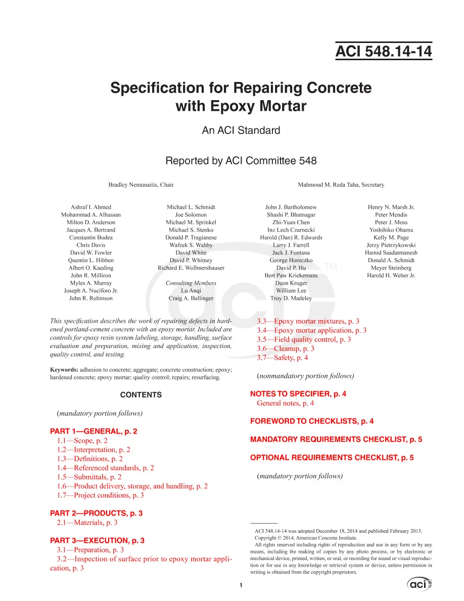 ACI 548.14-14 ACI 548.14-14