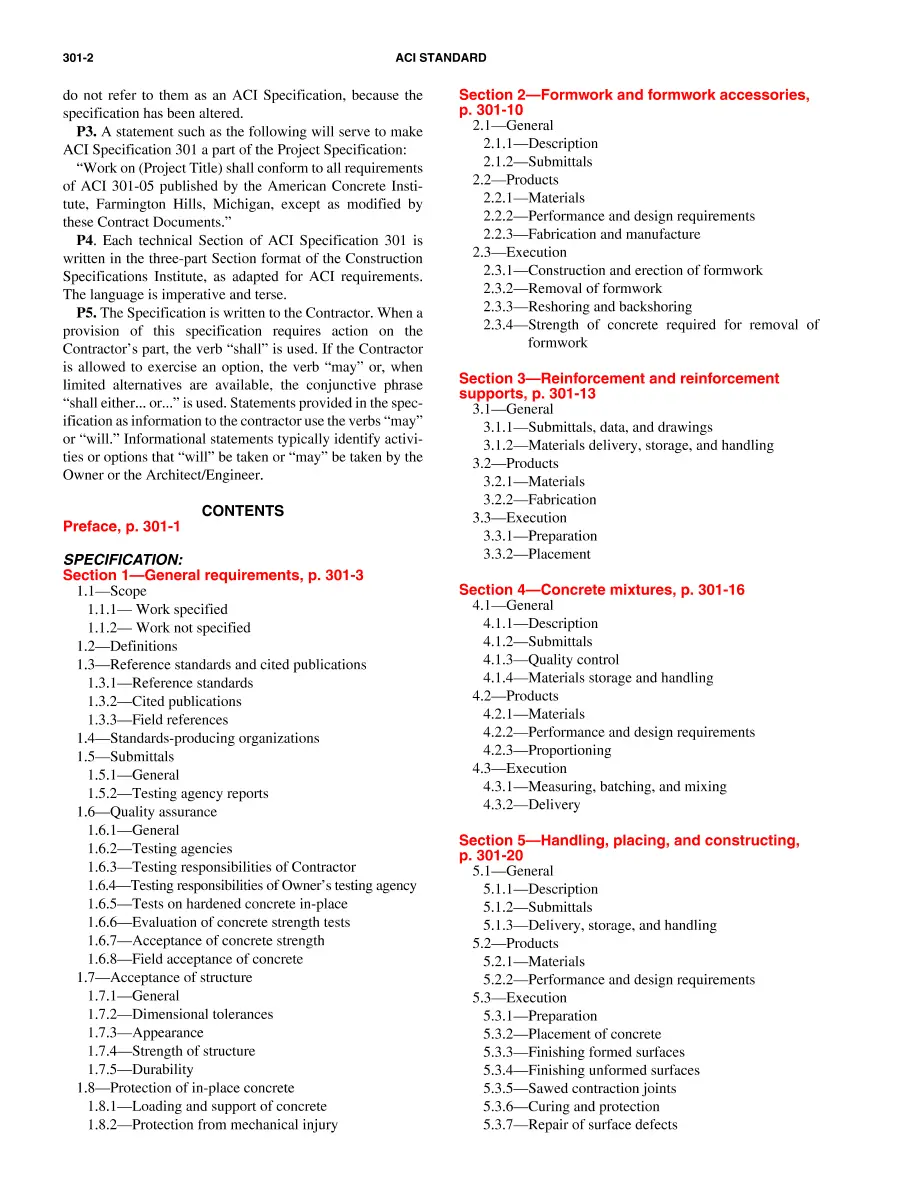 ACI 301-05 ACI 301-05