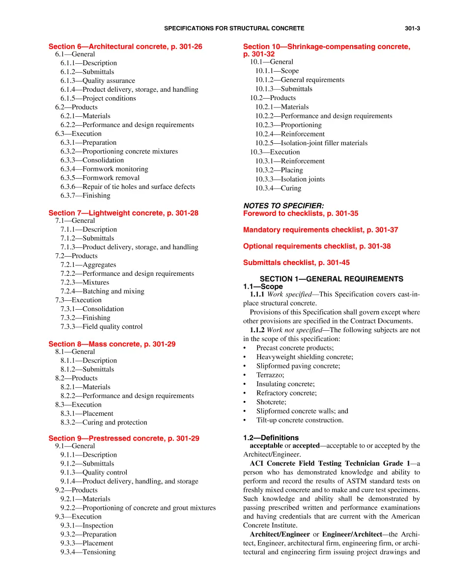 ACI 301-05 ACI 301-05