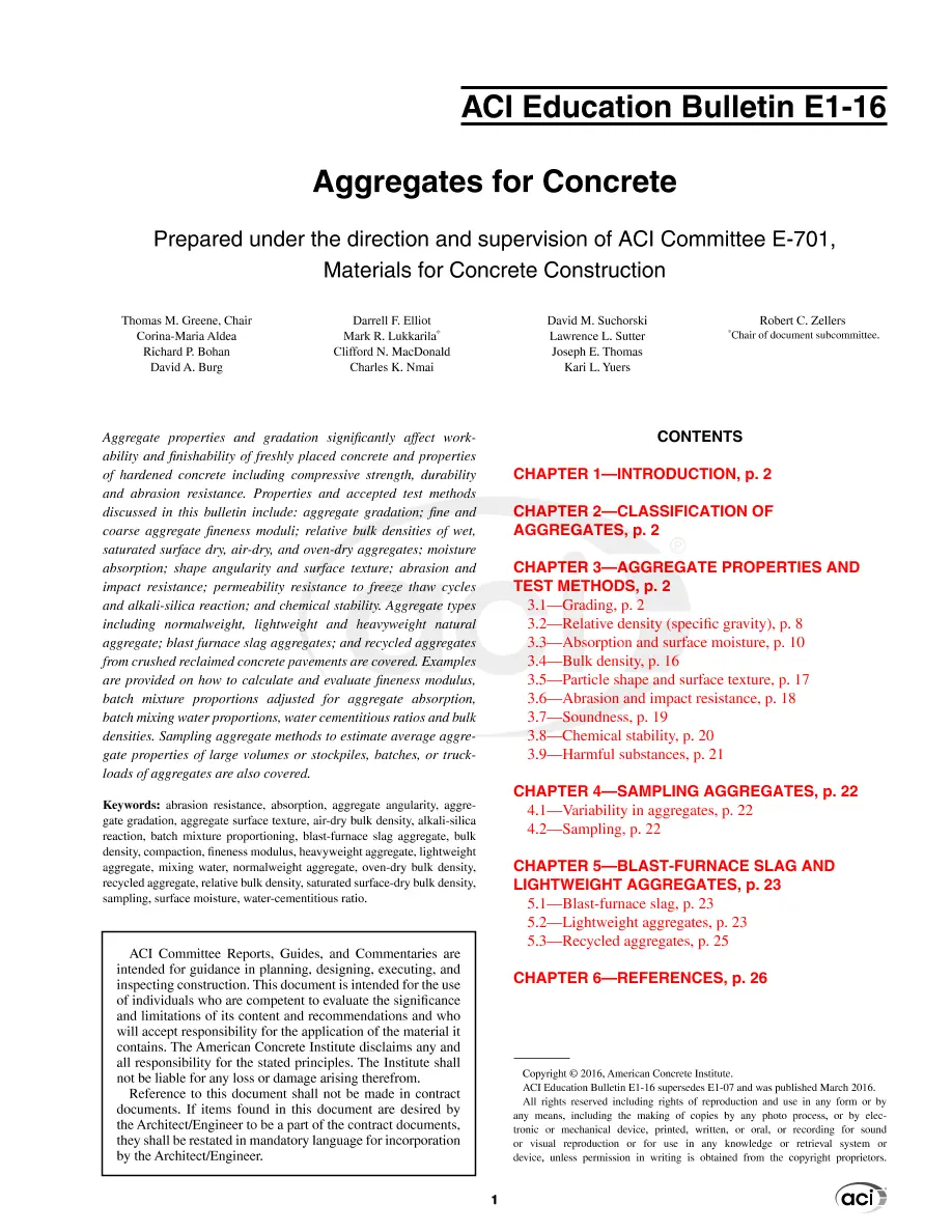 ACI E-1(16) ACI E-1(16)