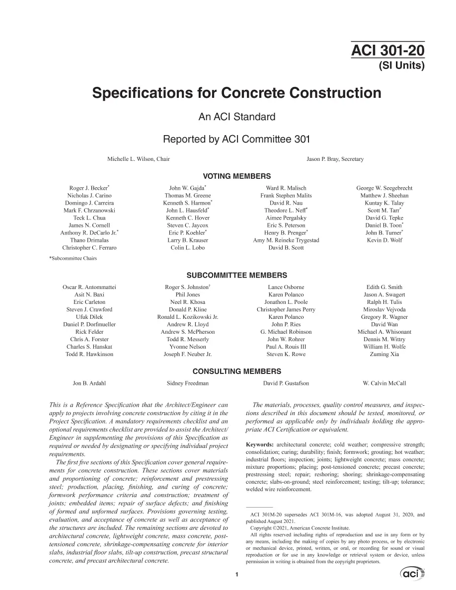 ACI 301M-20 ACI 301M-20