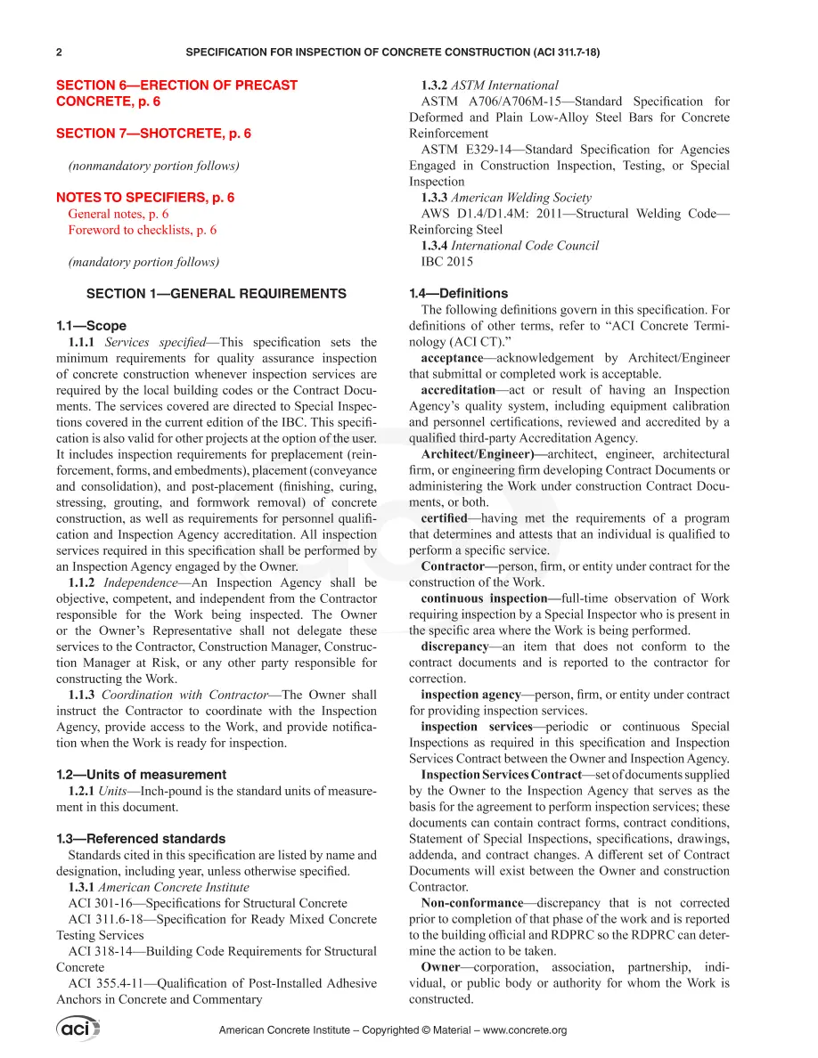 ACI SPEC-311.7-18 ACI SPEC-311.7-18