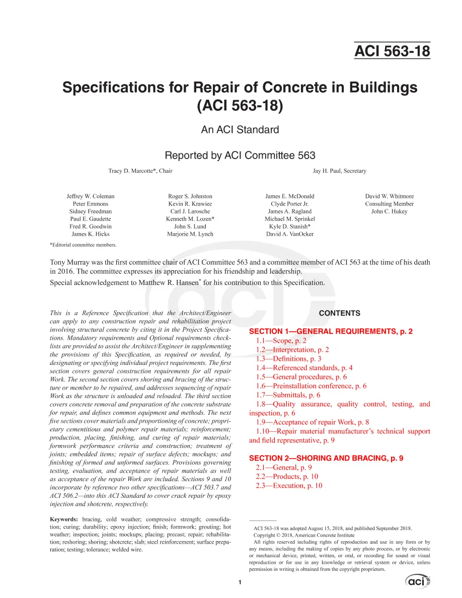 ACI 563-18 ACI 563-18