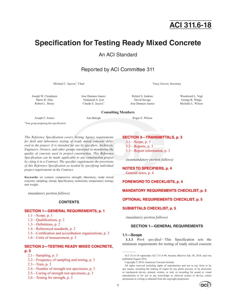 ACI 311.6-18 ACI 311.6-18