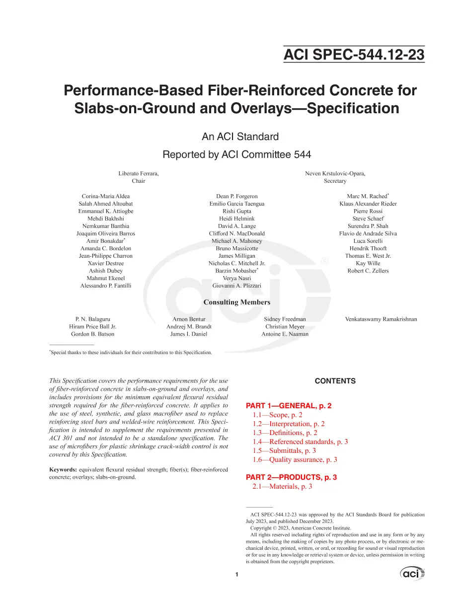 ACI SPEC-544.12-23 ACI SPEC-544.12-23
