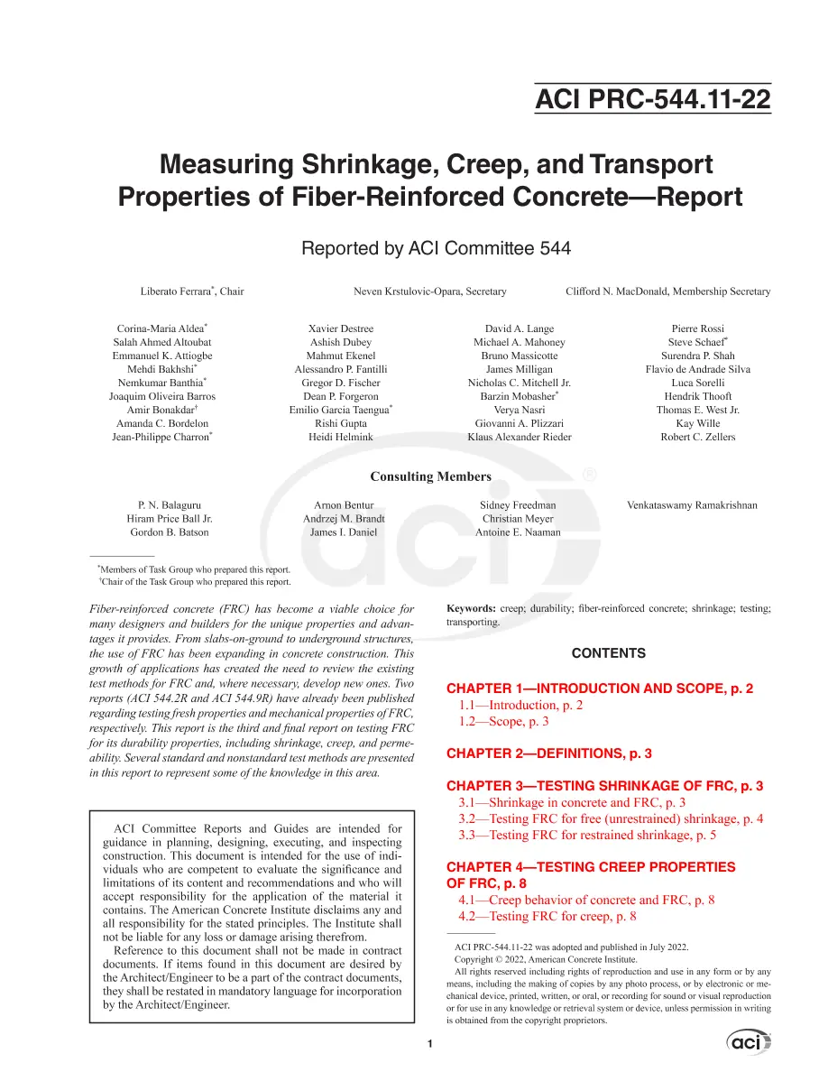 ACI PRC-544.11-22 ACI PRC-544.11-22