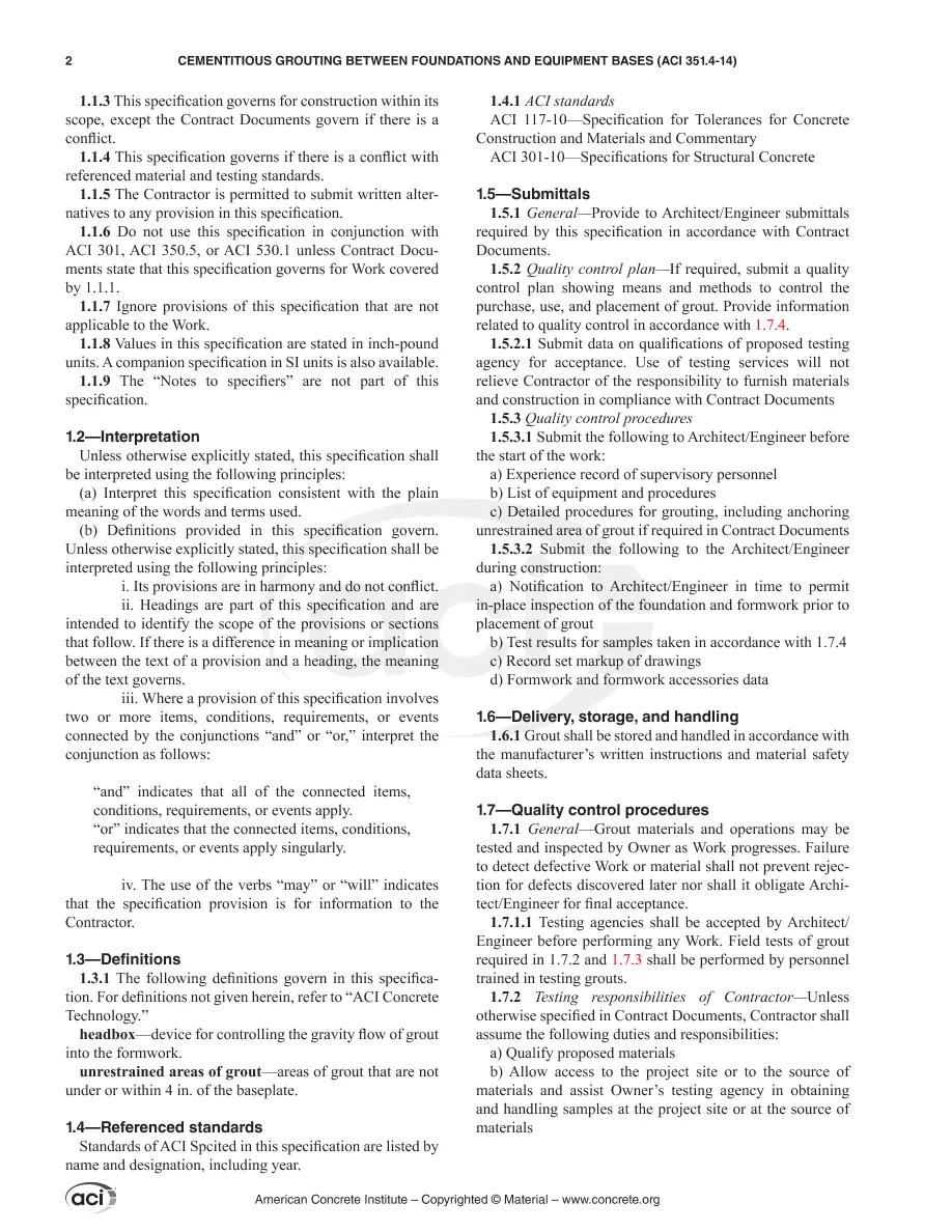 ACI 351.4-14 ACI 351.4-14