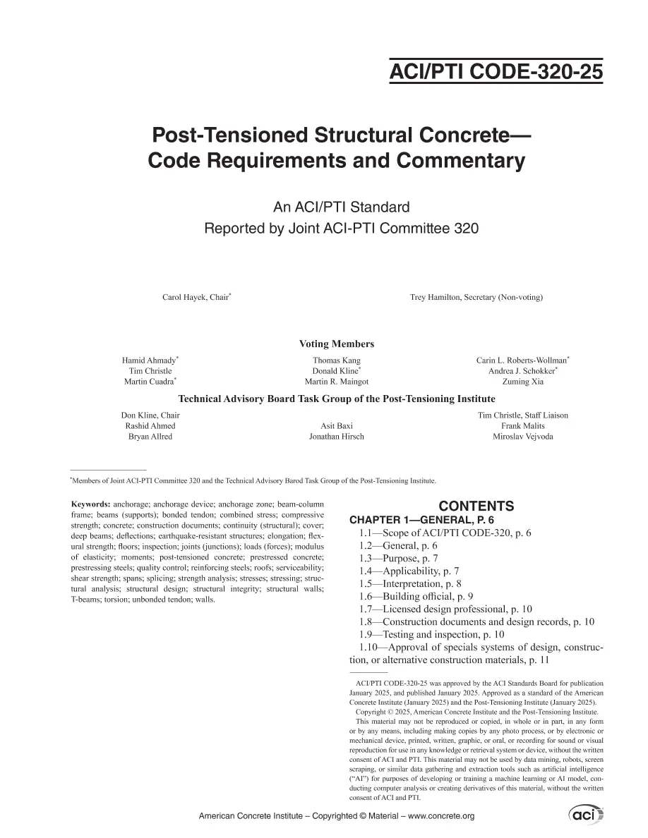 ACI /PTI CODE-320-25 ACI /PTI CODE-320-25