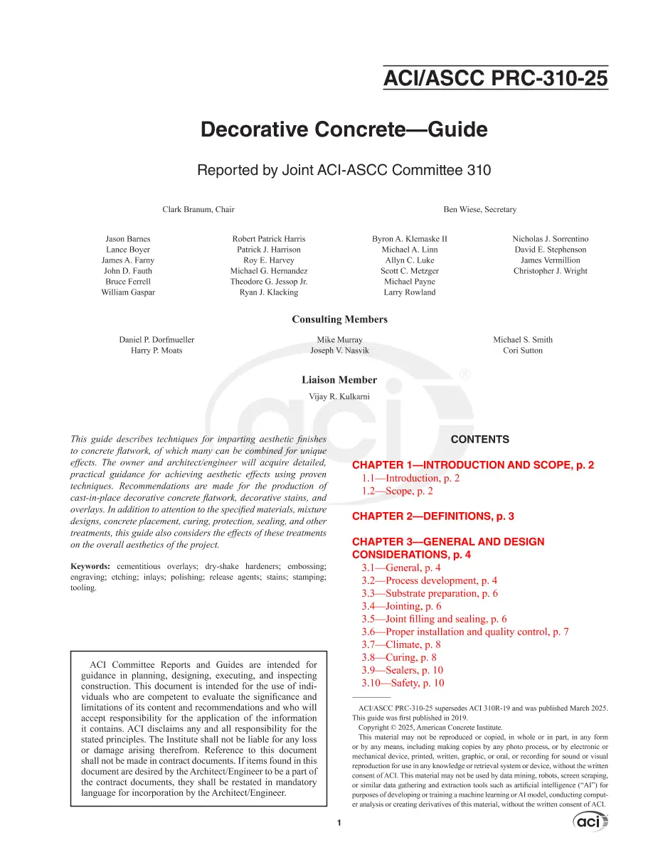 ACI /ASCC PRC-310-25 ACI /ASCC PRC-310-25