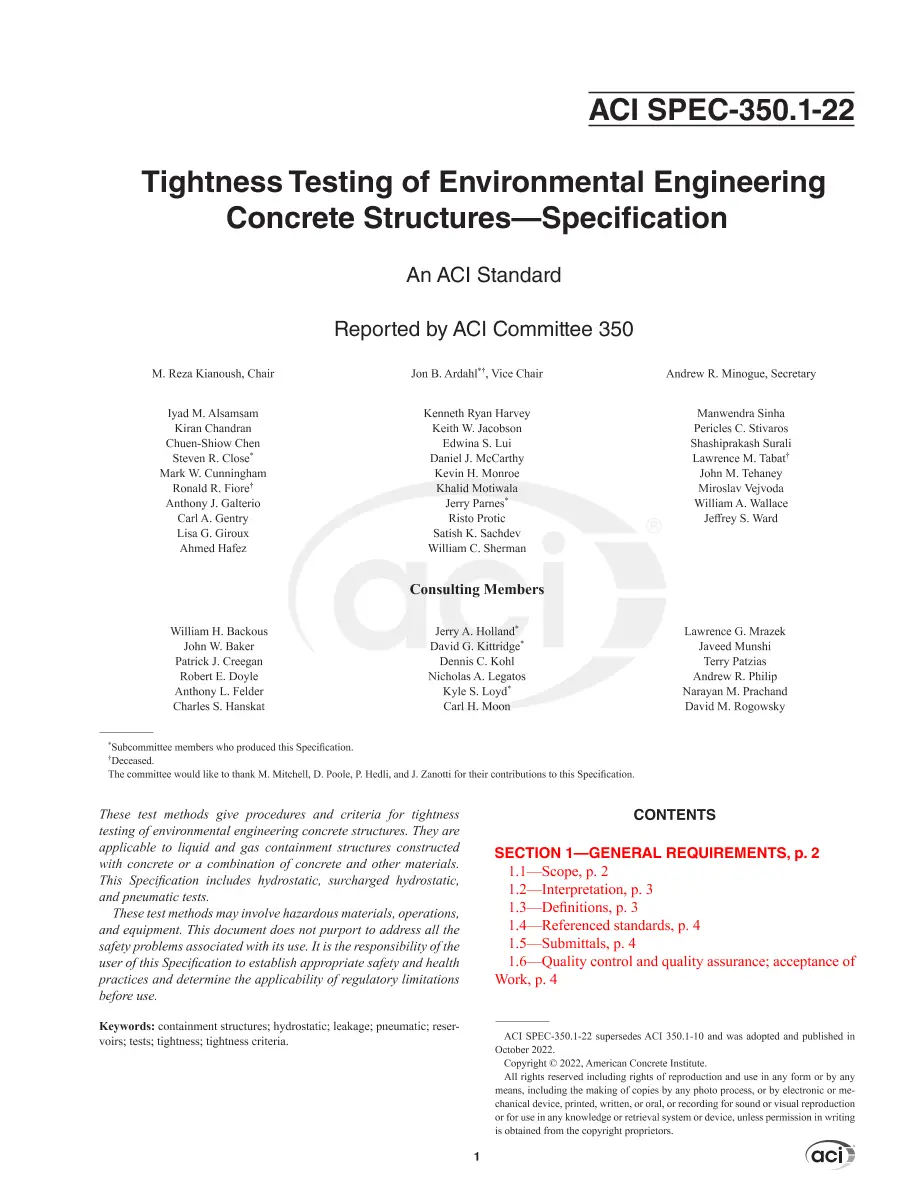 ACI SPEC-350.1-22 ACI SPEC-350.1-22