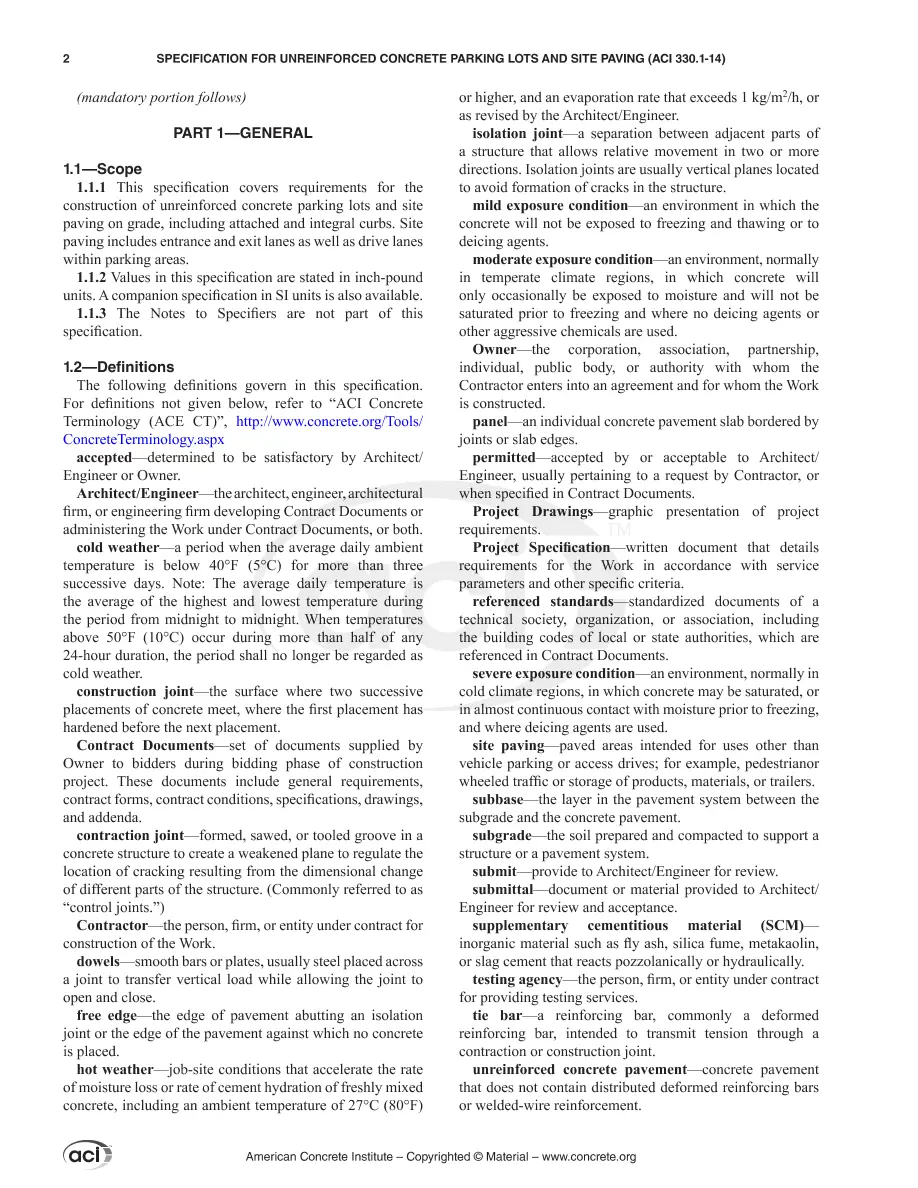 ACI 330.1-14(20) ACI 330.1-14(20)