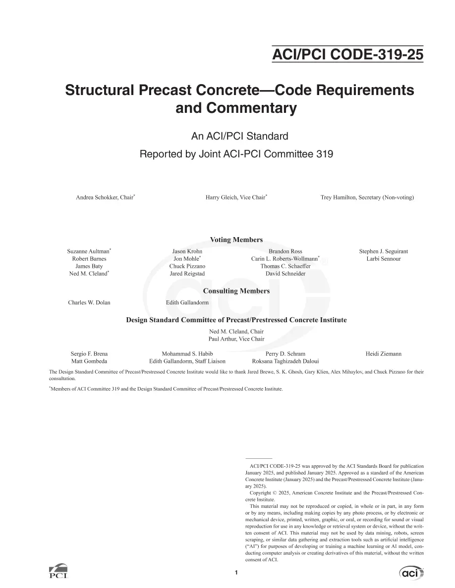ACI /PCI CODE-319-25 ACI /PCI CODE-319-25