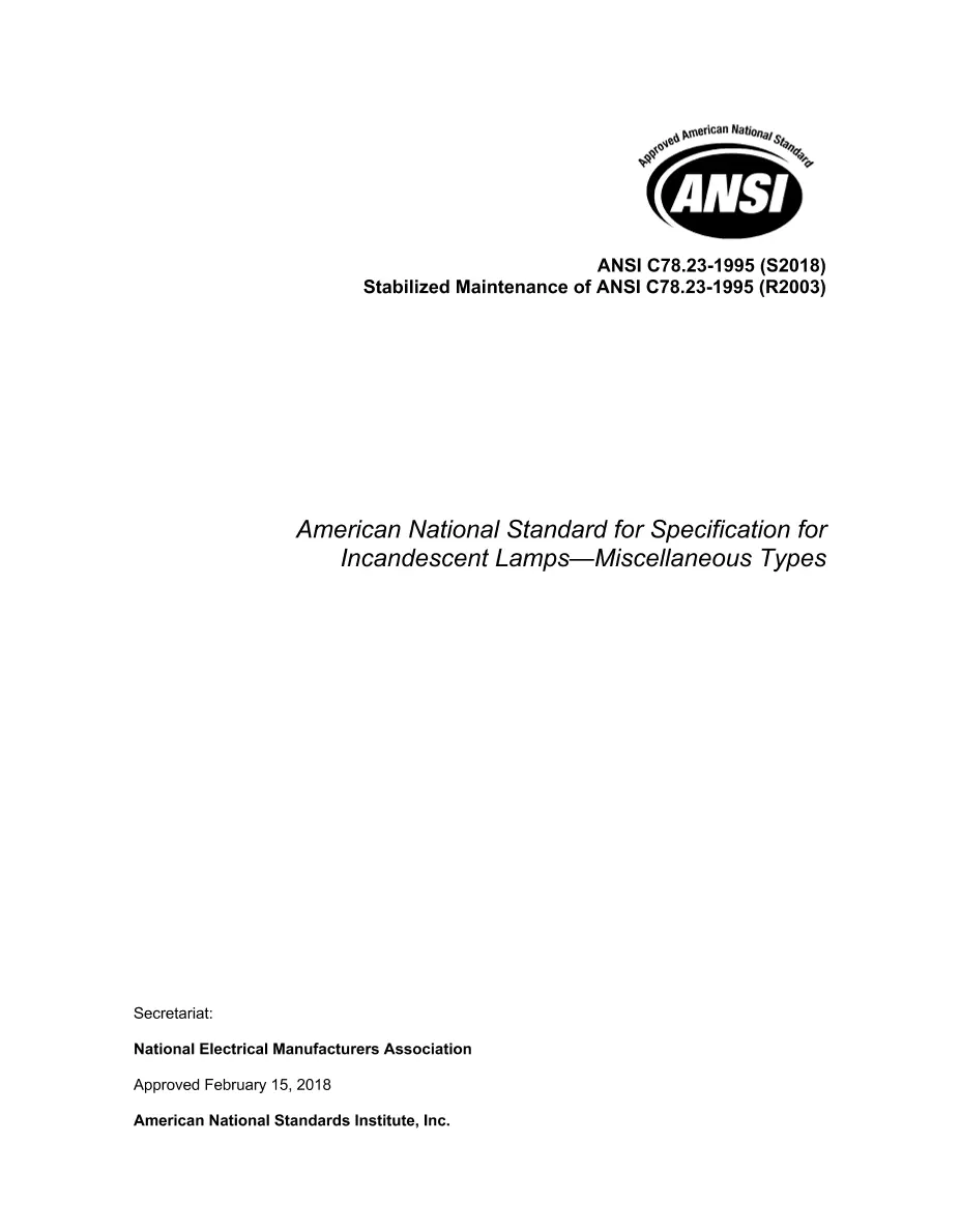 ANSI C78.23-1995 (S2018) ANSI C78.23-1995 (S2018)