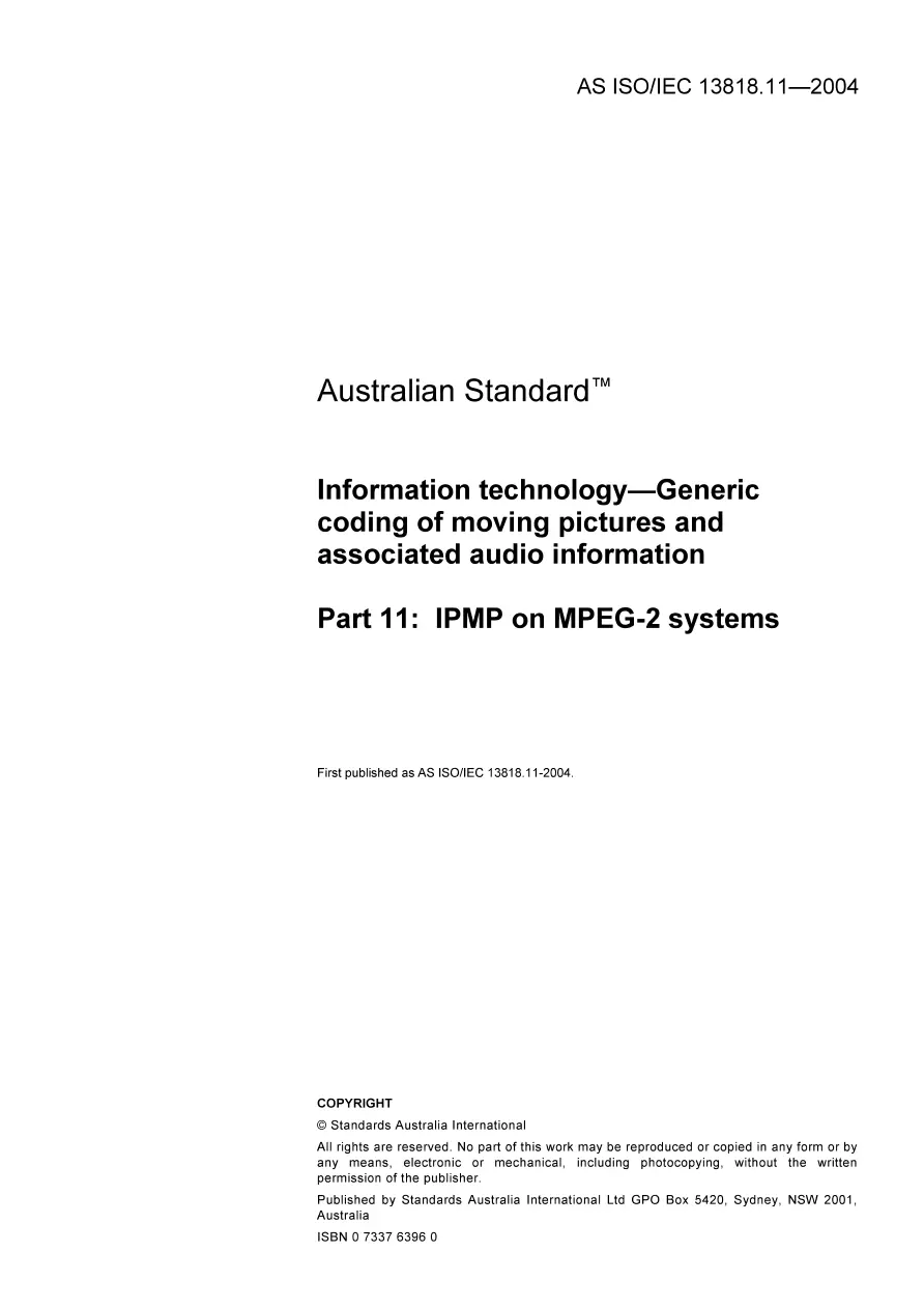 AS ISO IEC 13818.11-2004 AS ISO IEC 13818.11-2004