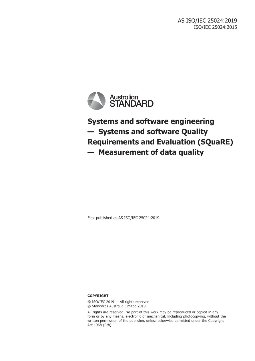 AS ISO/IEC 25024:2019 AS ISO/IEC 25024:2019