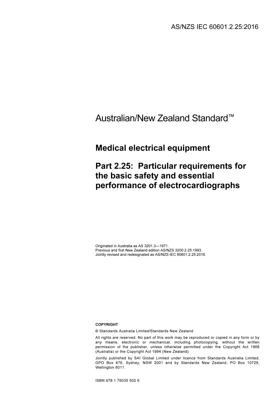 AS/NZS IEC 60601.2.25:2016 AS/NZS IEC 60601.2.25:2016