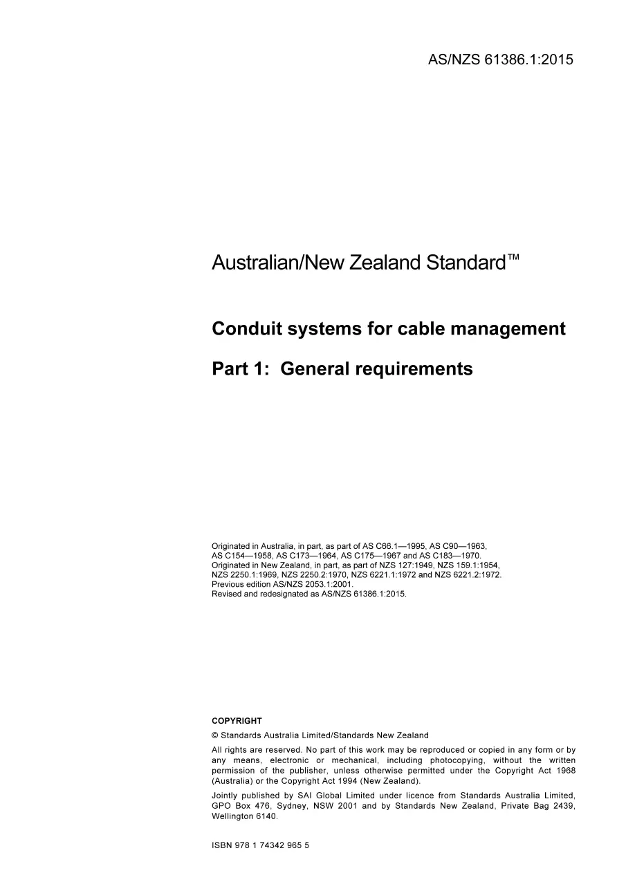 AS/NZS 61386.1:2015 AS/NZS 61386.1:2015